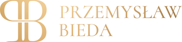 Logo przedstawiające sygnet oraz nazwę Przemysław Bieda